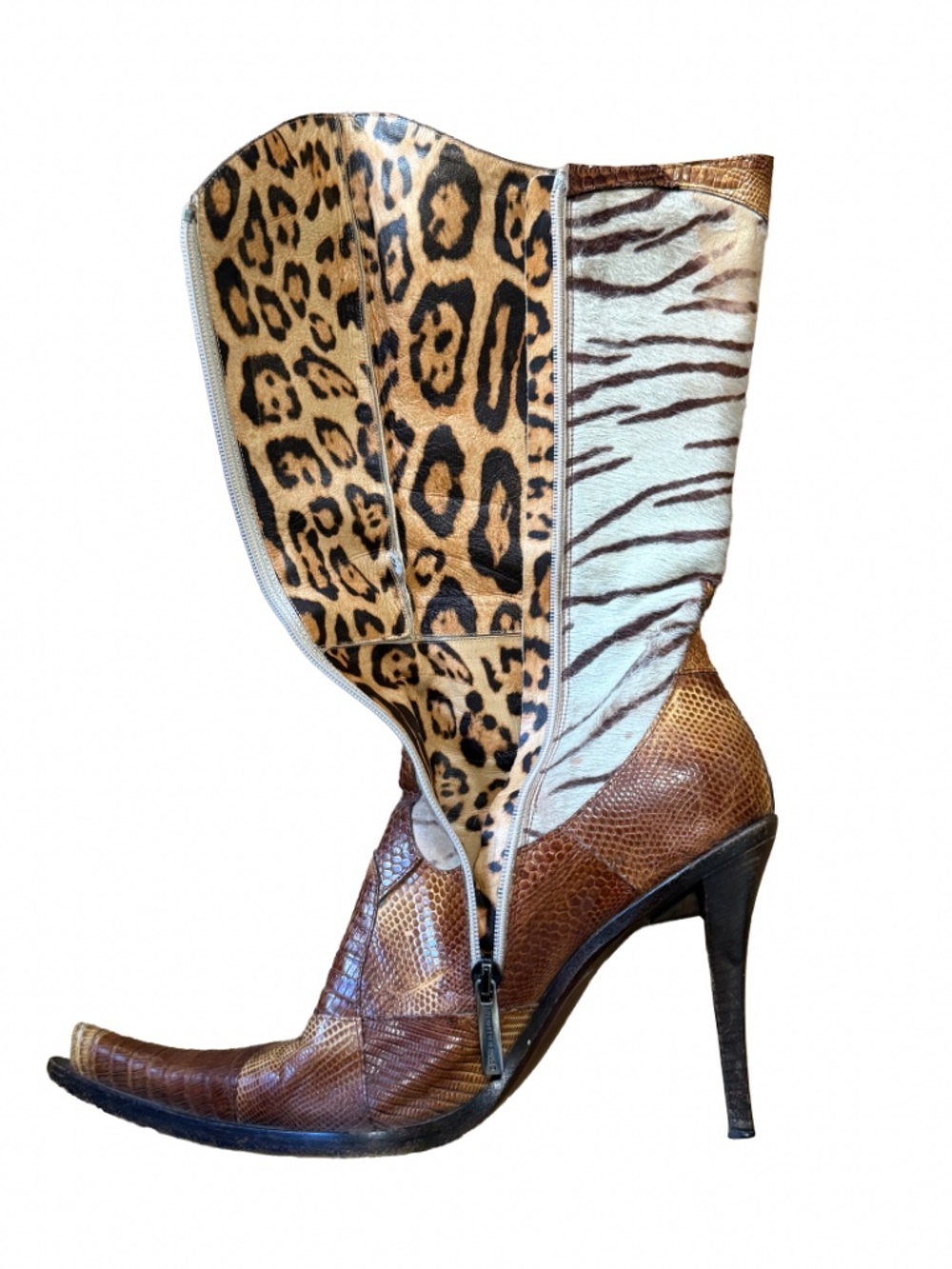 Gorgeous Gianmarco Lorenzi leather and hide boots 37.5/7.5